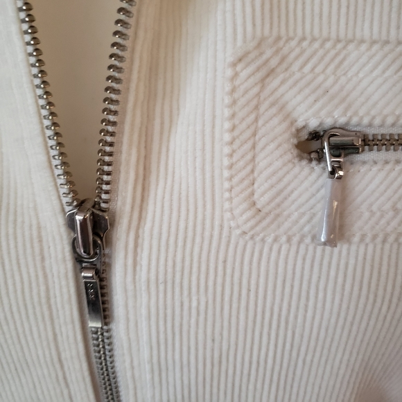 Corduroy Moto Jacket Ecru Size Small NWOT - Picture 10 of 11